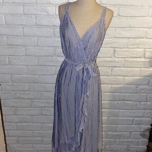 Naïf Women Striped White and Blue Maxi Dress size M